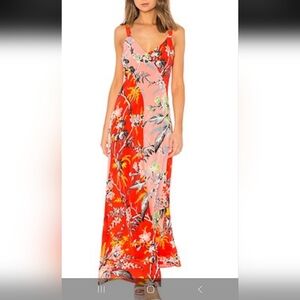 Diane‎ Von Furstenberg Vibrant Red Floral Maxi Dress